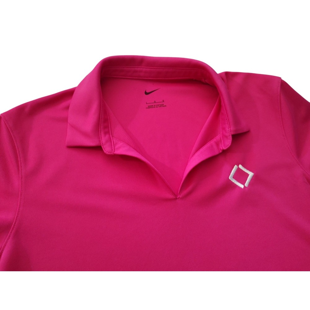 Nike Dri Fit Micro Polo Pique Short Sleeve V‎ Neck Moisture Wicking Womens Large